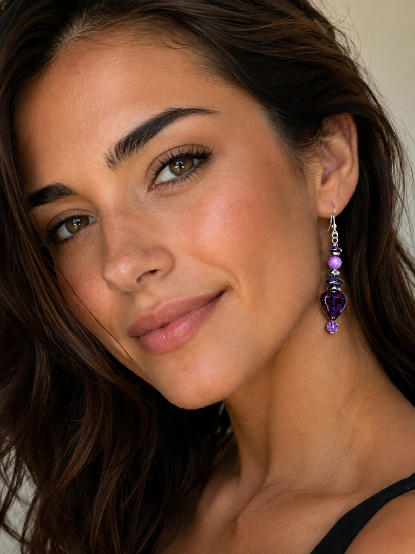 💜🧿💎💙Bellísimos y Elegantes Pendientes Artesanales de Cristal y Piedras Naturales💙💎🧿💜